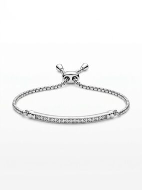 Kendra Scott Silver Crystal Bar Adjustable Bracelet